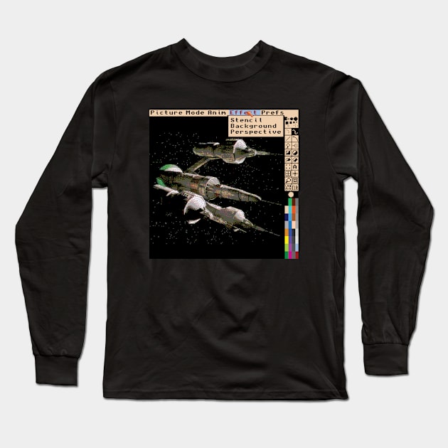 Amiga Deluxe Paint Long Sleeve T-Shirt by haunteddata